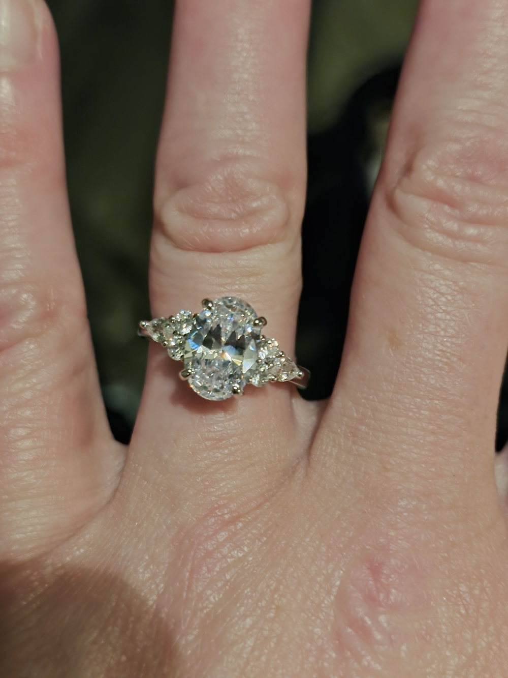 2.65 CT* Oval Cluster Moissanite Ring Size 5 US